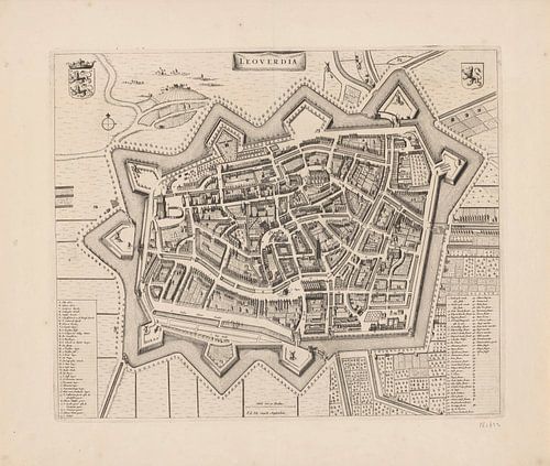 Plattegrond van Leeuwarden uit ca 1700