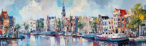 Amsterdam in Farbe: Ein Kunstwerk aus Grachten und Spiegelungen