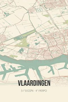 Vintage landkaart van Vlaardingen (Zuid-Holland) van Rezona
