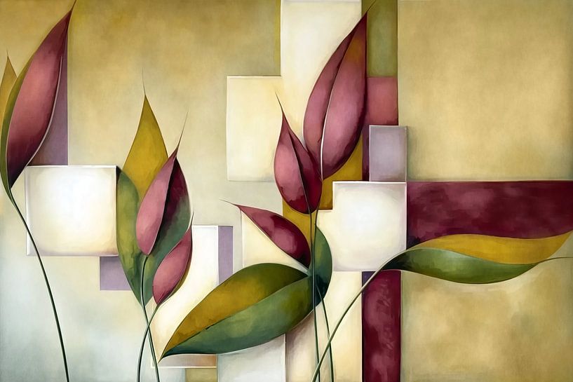 Tulips Cubism by Jacky