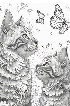 niedliche, skizzenhafte Katzen von haroulita