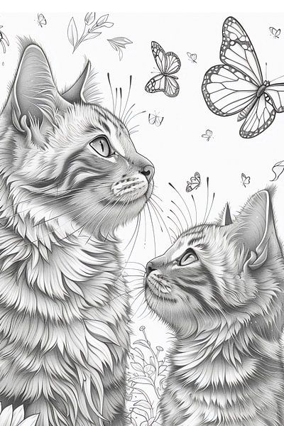 cute sketchy cats by haroulita