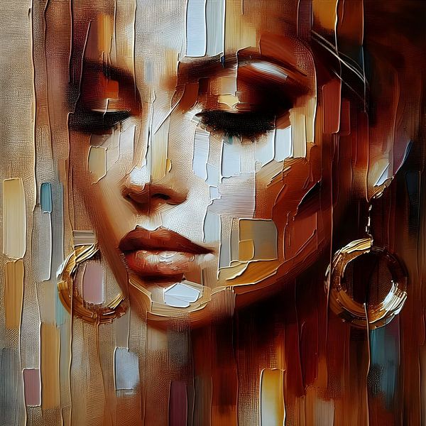 woman with earrings by FoXo Art