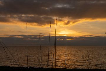 Magische Zonsondergang boven het IJsselmeer van Rik Brussel