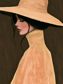 Femme élégante coiffée d'un chapeau | Portrait de mode moderne dans des tons chauds et terreux