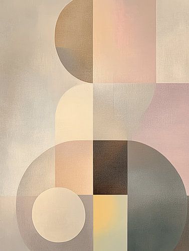 Geomatrische vormen in zachte kleuren