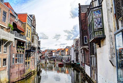 Dordrecht Wijnhaven vanaf Scheffersplein Nederland