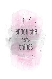 Enjoy the little things | Aquarell rosa von Melanie Viola