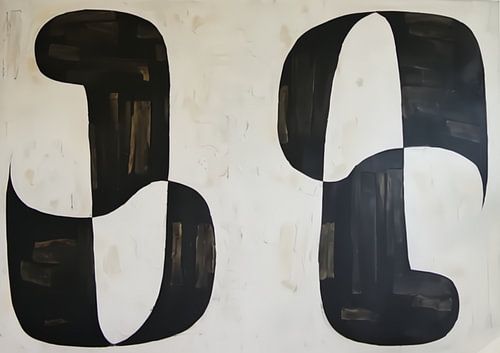 Minimalisme Abstract - Wabi Sabi - Zwart Wit 05