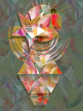 Bokaal van abstracte kleurrijke vormen van Greta Lipman