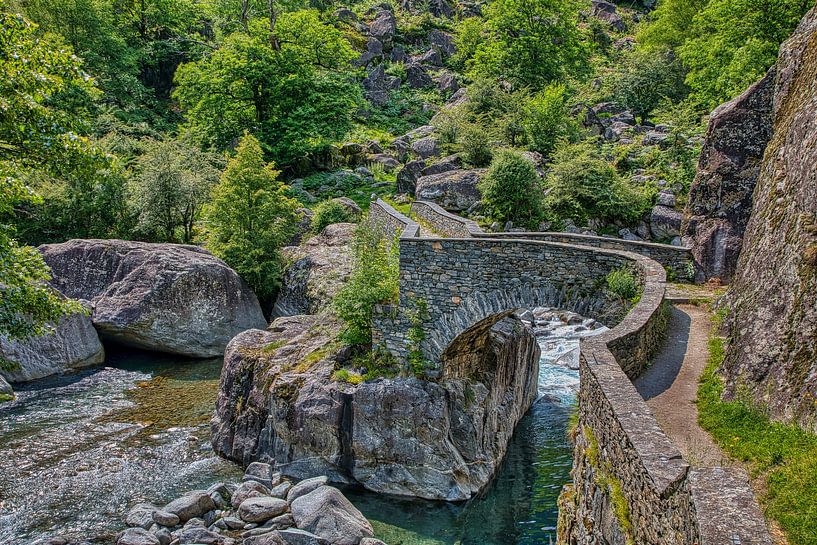 Old bridge over the Maggia by Dieter Fischer