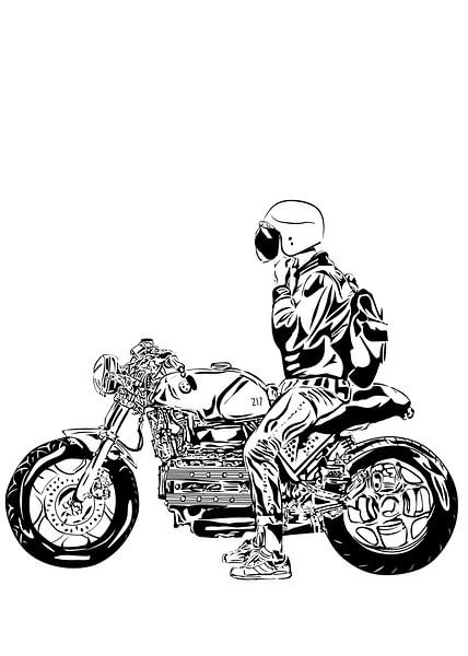 Dessin au trait de motocyclette par IHSANUDDIN .