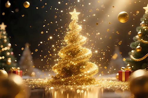 Glinsterende regen van vreugde