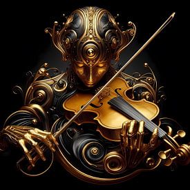 De gouden violist - elegantie in muzikale perfectie van ButterflyPix