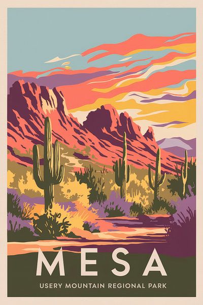 Mesa, Arizona Vintage Travel Poster by Poster Art Shop