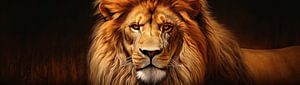 Lion Portrait Art Erdtöne