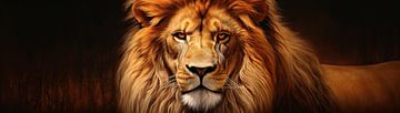 Lion Portrait Art Earth tones by ARTEO Paintings