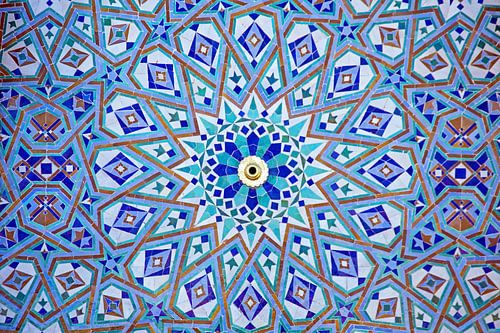 Tegel van de Hassan II Moskee in  Casablanca Morocco