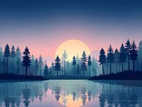 Serene Sunset Lake