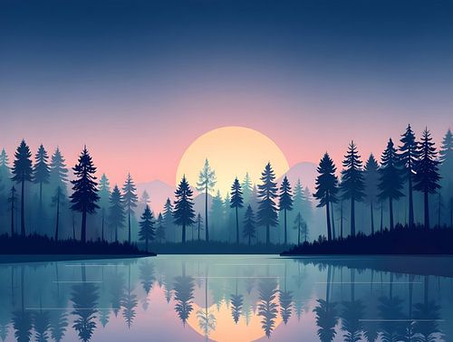 Serene zonsondergang