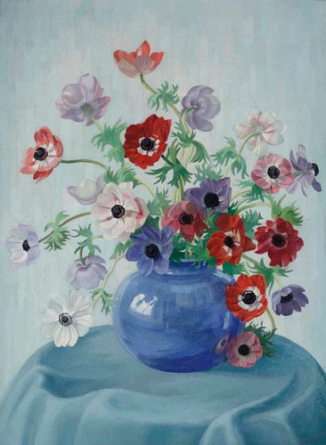 Une nature morte avec des anémones