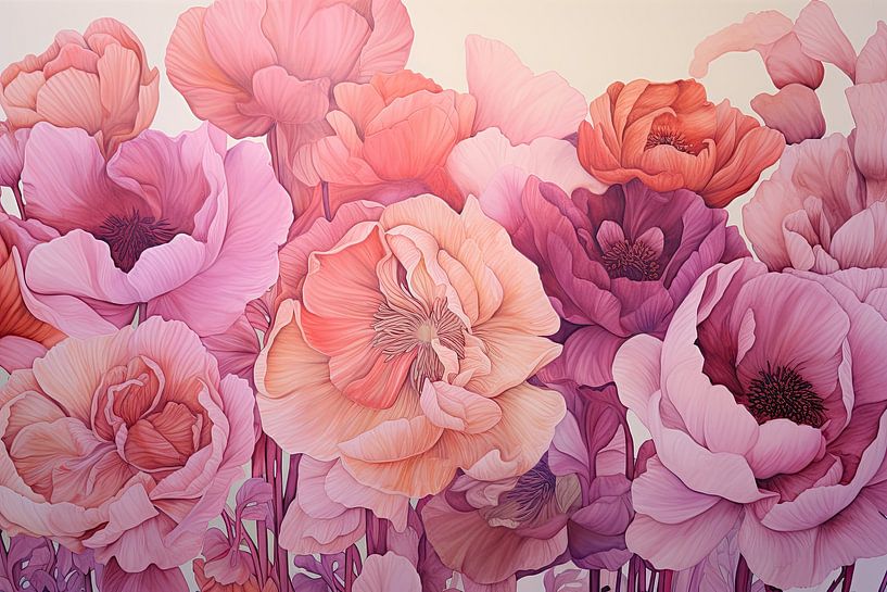 Fleurs roses par Imagine