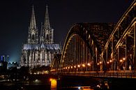 Kölner Dom mit Hohenzoller Brücke von Christian Mueller Miniaturansicht