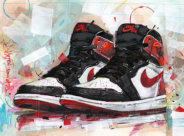 Nike Air jordan track red painting van Jos Hoppenbrouwers