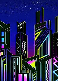 Neon Metropolis: Futuristische stadsnachten van Art Kingdom