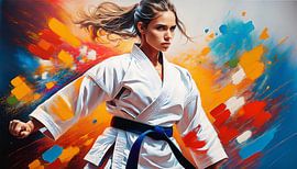 Karate vechtsport met pak