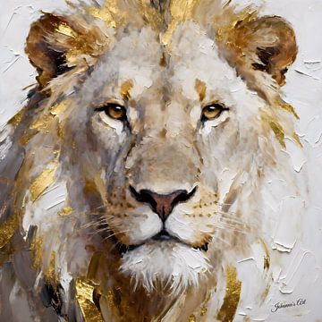 Majesty in Gold - Leeuw 1 van Johannas Art Creations