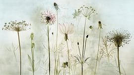 Wildblumenfeld im japanischen Stil von Japandi Art Studio