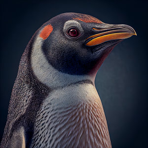 Portrait eines Schwarzen Pinguin Illustration