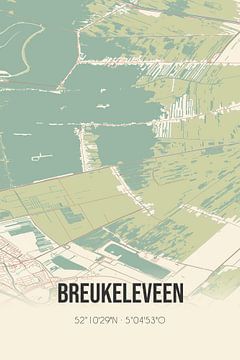 Vintage map of Breukeleveen (North Holland) by Rezona