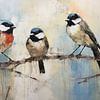 Meisen Gemälde | Rustikale Meisen von Blickfänger Gemälde