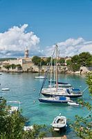 Boats in the port of the town of Krk in Croatia