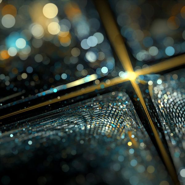 Microscopique : Croix de lumière dans la structure numérique de l'espace par Mixed media vector arts
