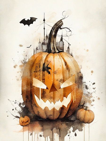 Dipped in shadows, awakened to creepiness: pumpkin artwork for Halloween nights II by ArtDesign by KBK