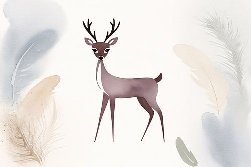 Sierlijk rendier met zachte veren