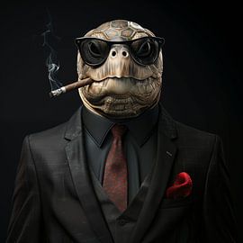 Schildkröte mit Zigarre und Sonnenbrille von TheXclusive Art