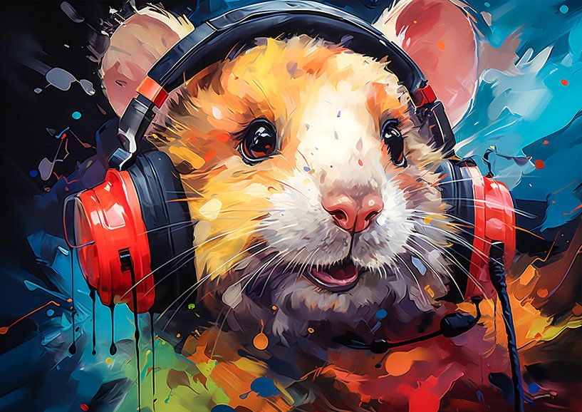 Lustiger Hamster hört Musik von Steffen Gierok