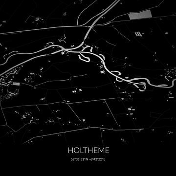 Zwart-witte landkaart van Holtheme, Overijssel. van Rezona