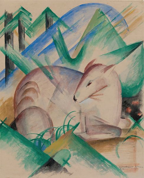 Red Deer (1913) van Franz Marc van Peter Balan