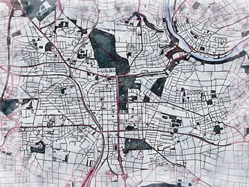 Kaart van Ludwigsburg in de stijl 'White Winter' van Maporia
