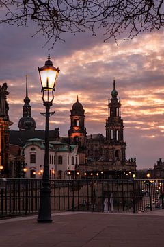 Abendstimmung an der Terrassenufer Dresden von Sergej Nickel