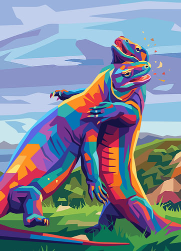 KOMODO WPAP POP ART - METALEN POSTER