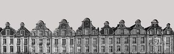 Fassaden von Arras in Schwarz-Weiß, Frankreich von Adelheid Smitt