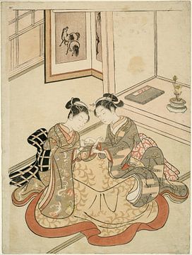 Suzuki Harunobu - Jonge vrouwen spelen kat's wieg van Peter Balan