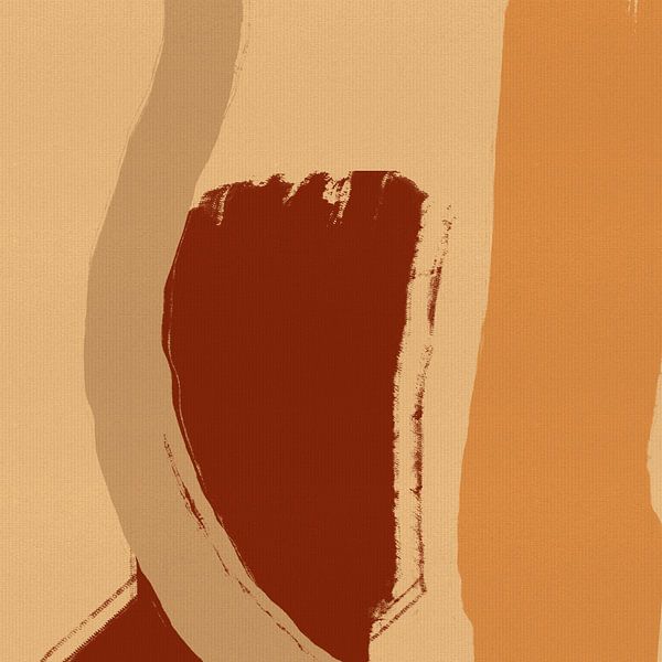Retro kleurschilderij met zachte penseelstreken van Abstract Minimalist Art