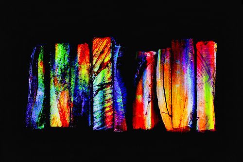 Digital art - colourful fragments in motion